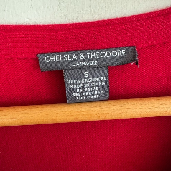 Chelsea & Theodore red cashmere long sleeve sweater dress size small Christmas - Picture 6 of 6